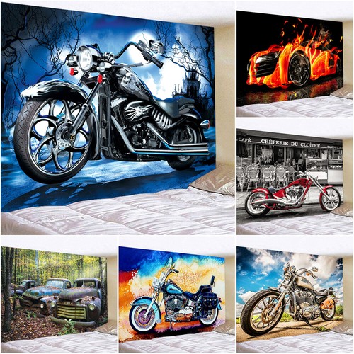 Large motorcycle and car - 3d,