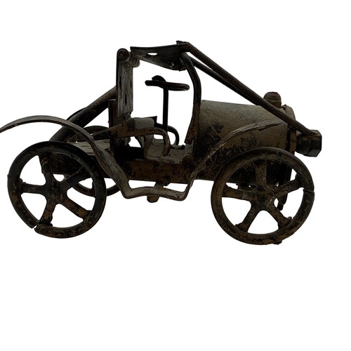 Vintage folk art metal - art, car