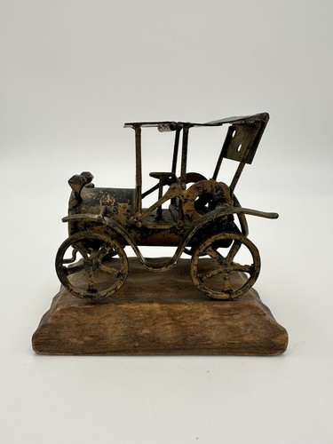 Scrap metal car sculpture - metal,