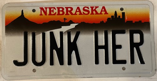 Vanity junk her license - vanity,