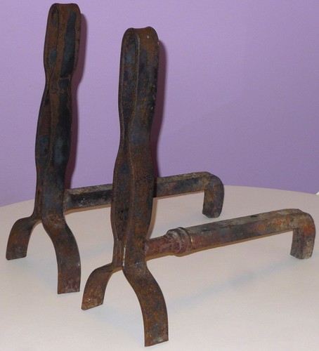 Vintage fireplace andirons - vintage,